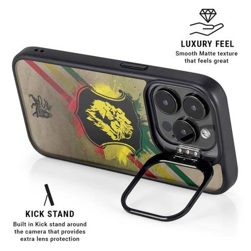 Lion of Judah Shield iPhone 16 Pro Kickstand Case